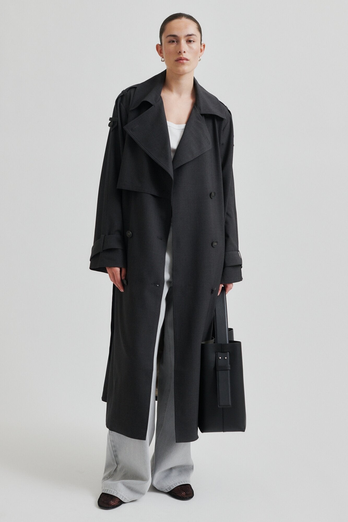 Zoe Trenchcoat - Dark grey melange